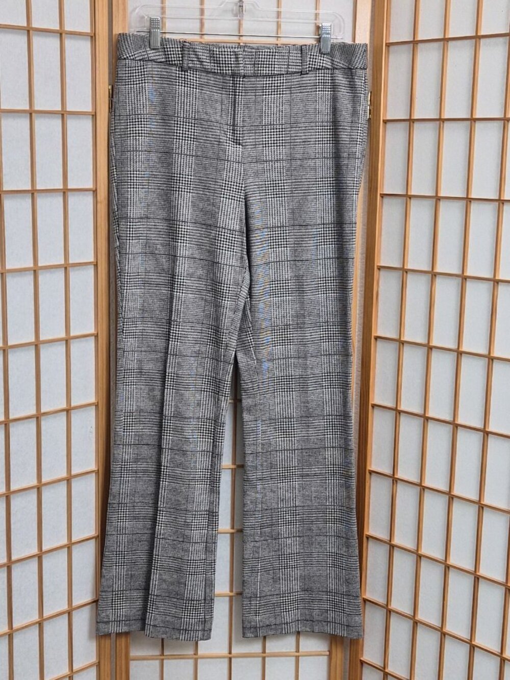 Amanda + Chelsea black and white houndstooth ladies pants trousers EUC size 10